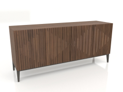 Буфет, отделка шпона ореха F, темно-серый матовый лак (180x50x80.3 см)