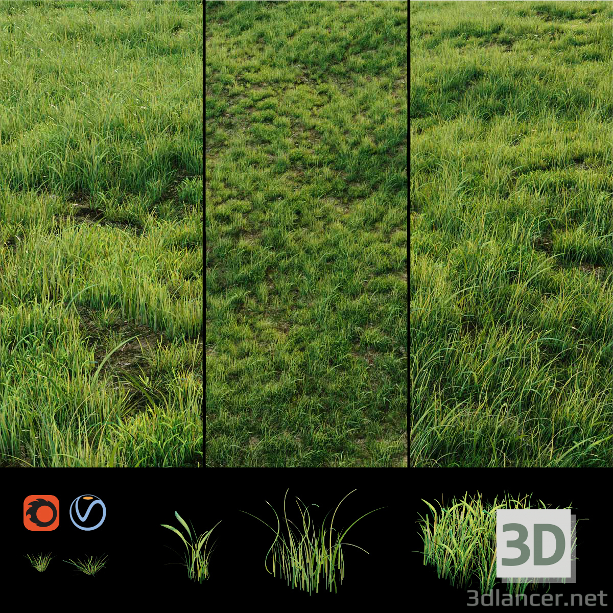 3d Grass for landscaping exterior model buy - render