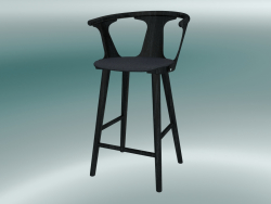Chaise de bar In Between (SK8, H 92cm, 58x54cm, Chêne laqué noir, Fiord 191)