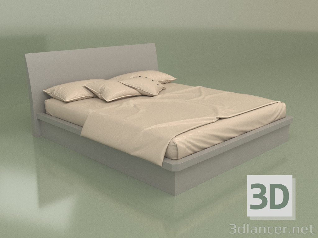 3D modeli Çift kişilik yatak Mn 2018-1 (gri) - önizleme