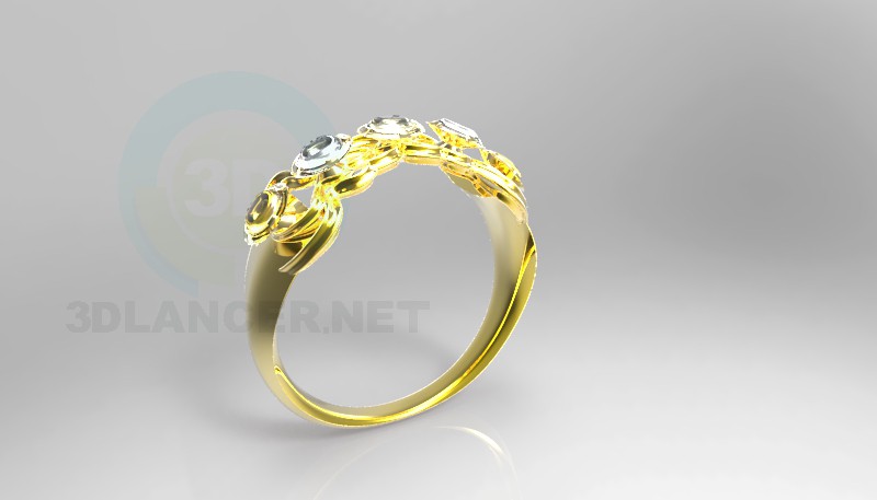 3D Modell Ring mit Steinen - Vorschau