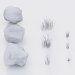 Einfaches niedriges Gras mit Steinen 3D-Modell kaufen - Rendern