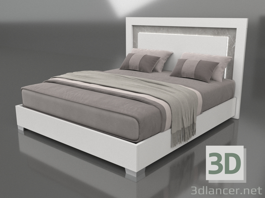 3d модель Кровать Mara 180x200 (белый) – превью