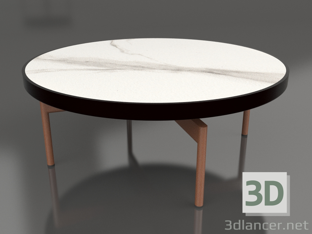 modello 3D Tavolino rotondo Ø90x36 (Nero, DEKTON Aura) - anteprima