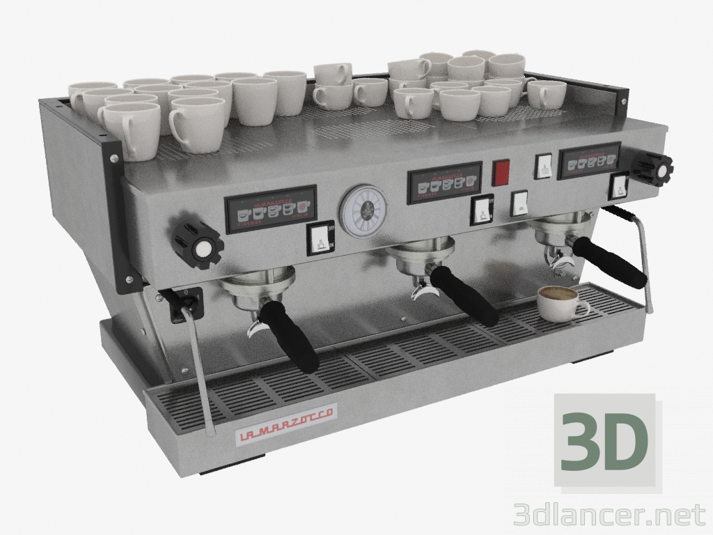 3d model Cafetera profesional para 3 grupos Linea classic - vista previa