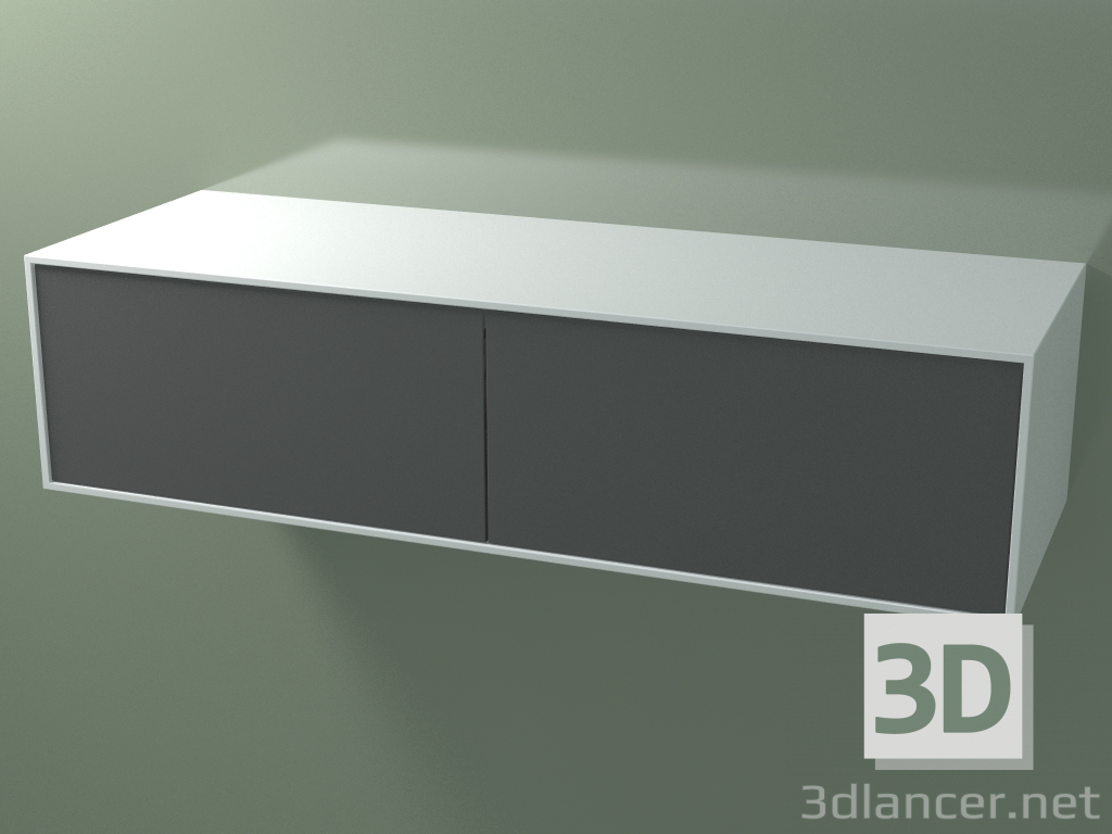 3D Modell Doppelbox (8AUF B02, Gletscherweiß C01, HPL P05, L 144, P 50, H 36 cm) - Vorschau