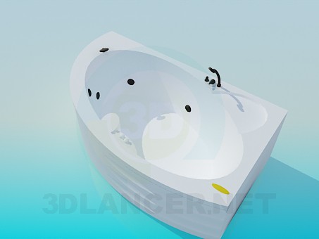 3d модель Угловая ванна-джакузи – превью
