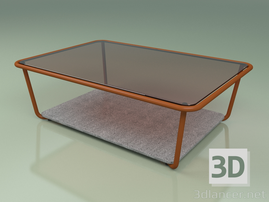 modèle 3D Table basse 002 (Verre Bronzé, Rouille Métallique, Pierre Luna) - preview