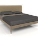 Modelo 3d Cama com ripas, acabamento em folheado de carvalho W, couro LE06 (206x213x115 cm) - preview