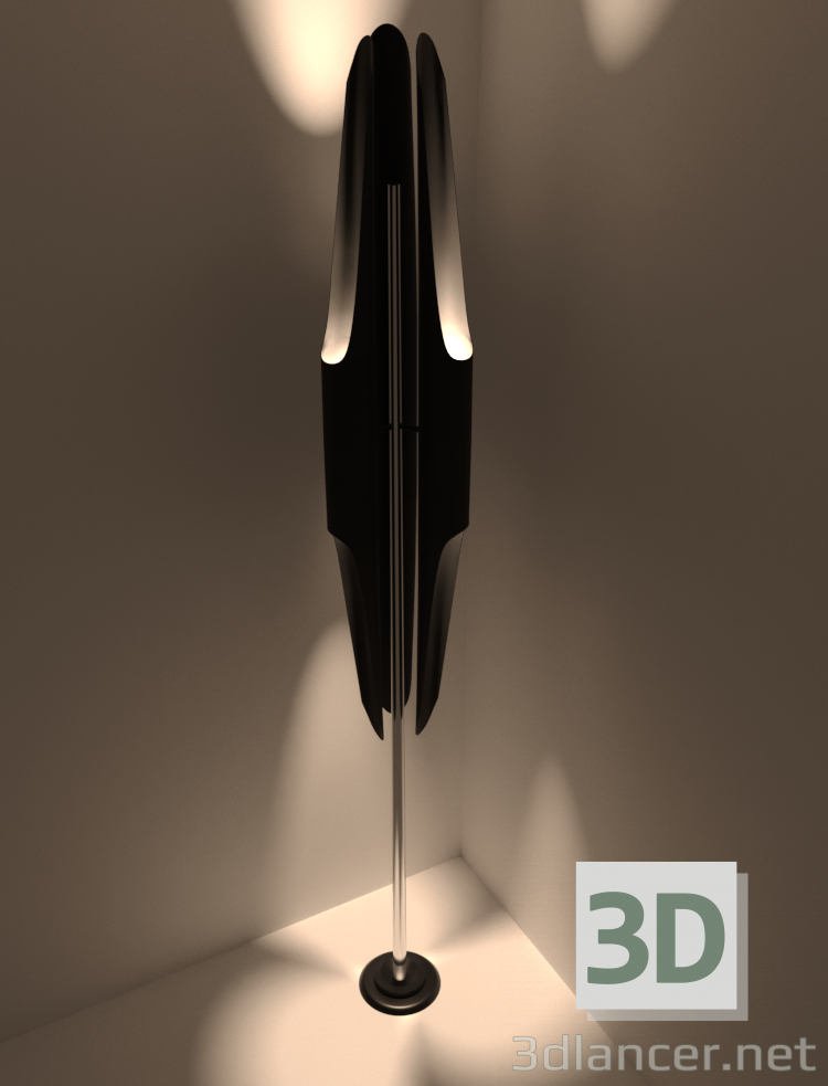 3D modeli AY zemin lambası - önizleme