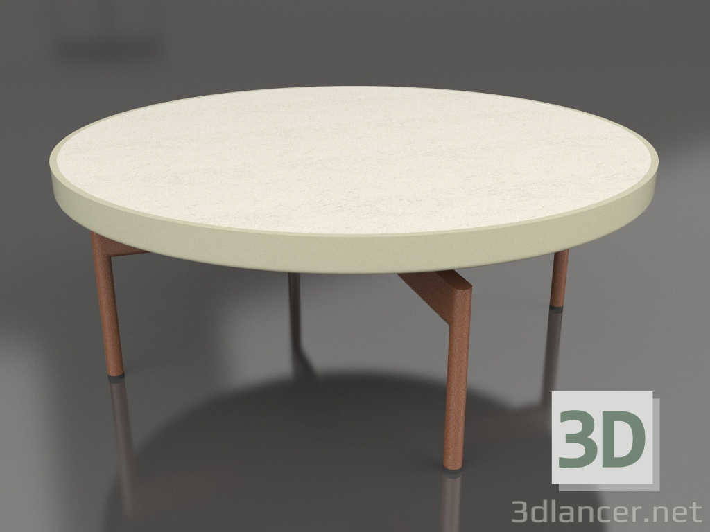 modello 3D Tavolino rotondo Ø90x36 (Oro, DEKTON Danae) - anteprima