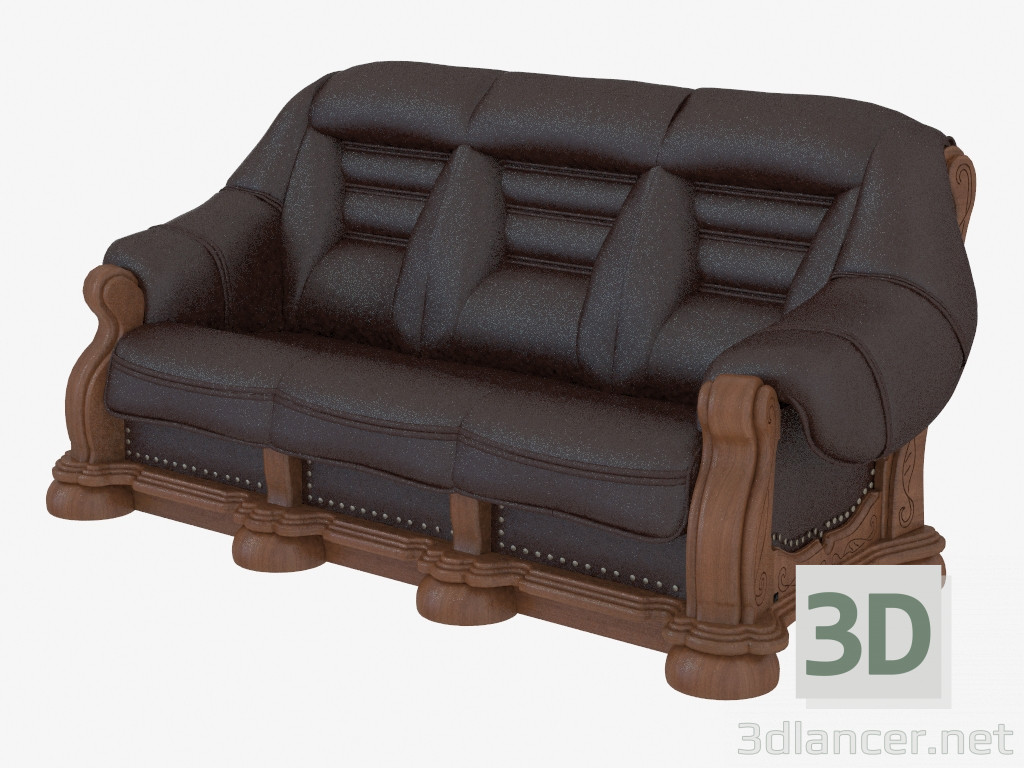 3d model Leather sofa triple BASSO - 600A - preview