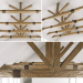 3d Wooden ceiling beams for barn model buy - render