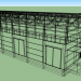 Edificio industrial de un tramo 3D modelo Compro - render
