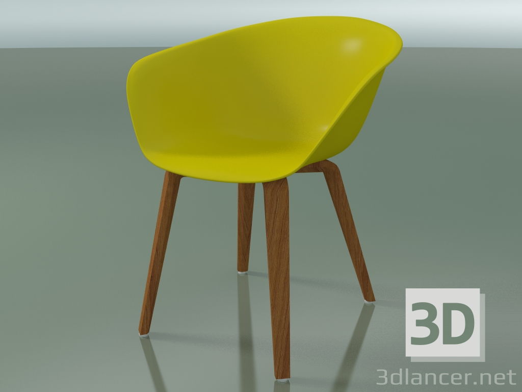 3d model Armchair 4203 (4 wooden legs, teak effect, PP0002) - preview