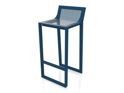 High stool with a high back (Grey blue)
