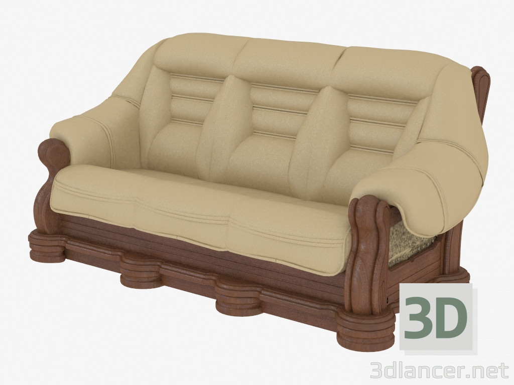 3d model Leather sofa triple BASSO - 610A - preview