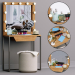 3d Декоративний набір Туалетний столик MakeUP set модель купити - зображення