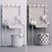 3D Dekoratif set Tuvalet masası Makyaj seti modeli satın - render