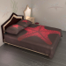 3d Double bed with night lighting "Starfish" model buy - render