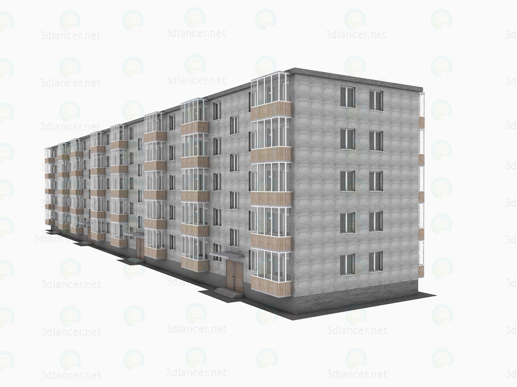 3d модель 5ти поверховий житловий будинок серії 1-464 – превью