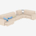 modello 3D Pelle divano ad angolo 78 - anteprima