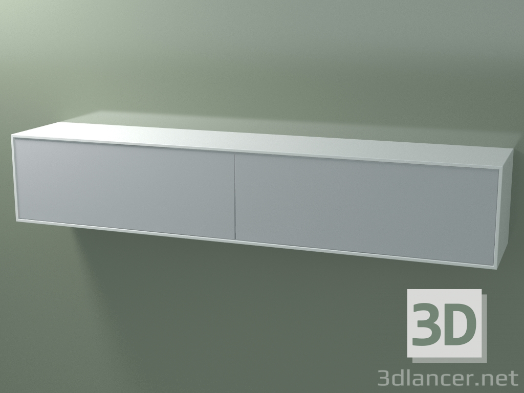 3D Modell Doppelbox (8AUGÂA02, Gletscherweiß C01, HPL P03, L 192, P 36, H 36 cm) - Vorschau