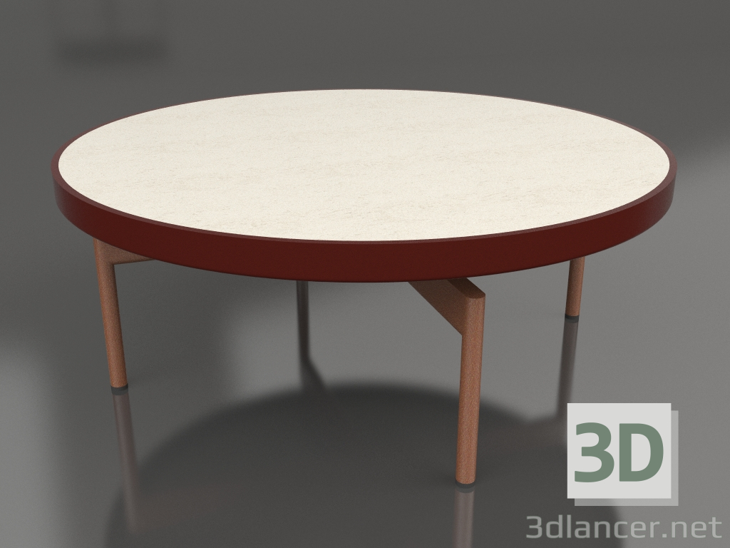 modello 3D Tavolino rotondo Ø90x36 (Rosso vino, DEKTON Danae) - anteprima