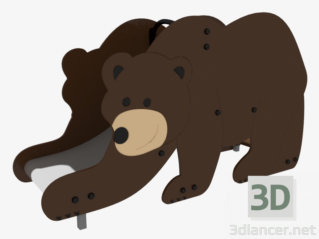 3D modeli Çocuk oyun alanı Hill Boz ayı (5221) - önizleme