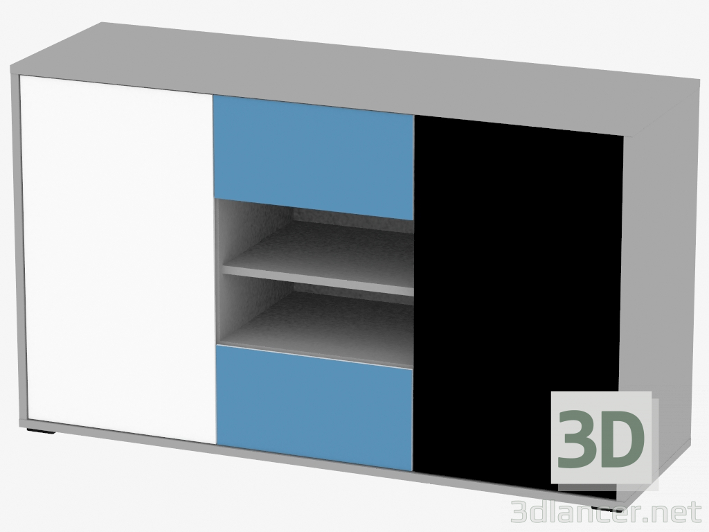 3d model Gabinete 2D-2S (TIPO LASK02) - vista previa