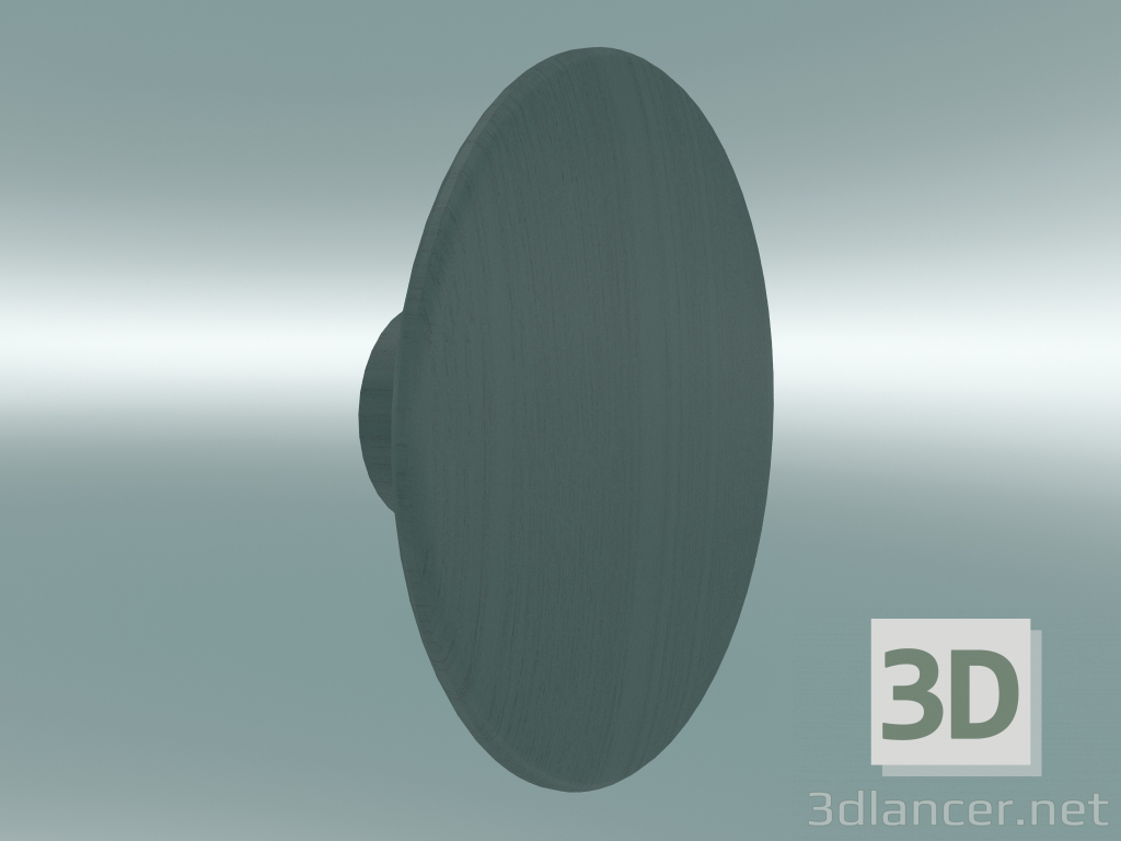 modello 3D Appendiabiti Dots Wood (Ø13 cm, Petroleum) - anteprima