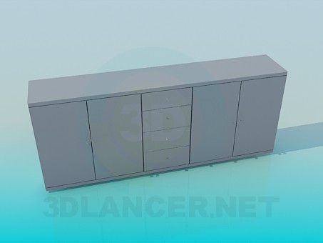 3d model Elongated cabinet - preview
