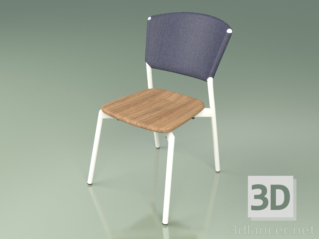 modello 3D Sedia 020 (Metallo Latte, Blu) - anteprima