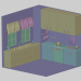 3D düşük poli mutfak modeli satın - render