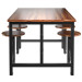 3d Wooden table with bar stools model buy - render