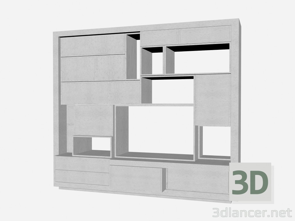 3d модель Книжный шкаф Аxor 2 – превью