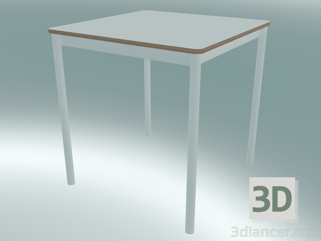 3D Modell Quadratischer Tischfuß 70X70 cm (Weiß, Sperrholz, Weiß) - Vorschau