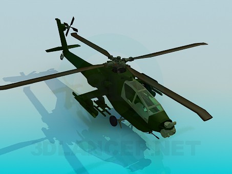 3 डी मॉडल अपाचे हेलीकाप्टर - पूर्वावलोकन
