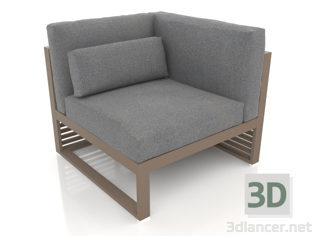 modèle 3D Canapé modulable, section 6 droite, dossier haut (Bronze) - preview