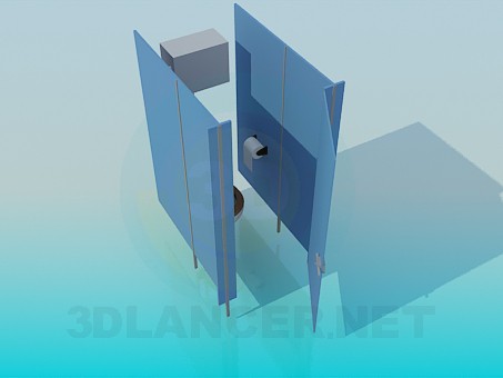modello 3D Box in una toletta pubblica - anteprima