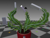 оснащена, анімована кімнатна рослина в блендері