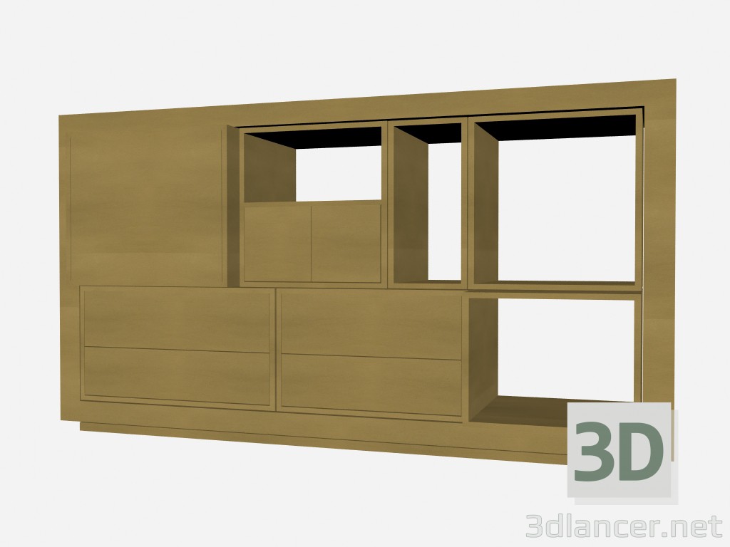 3d модель Книжный шкаф Аxor 4 – превью