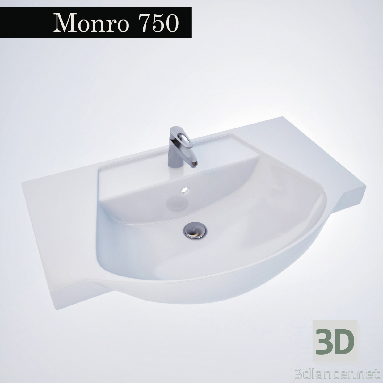modèle 3D Lavabo Monroe - preview
