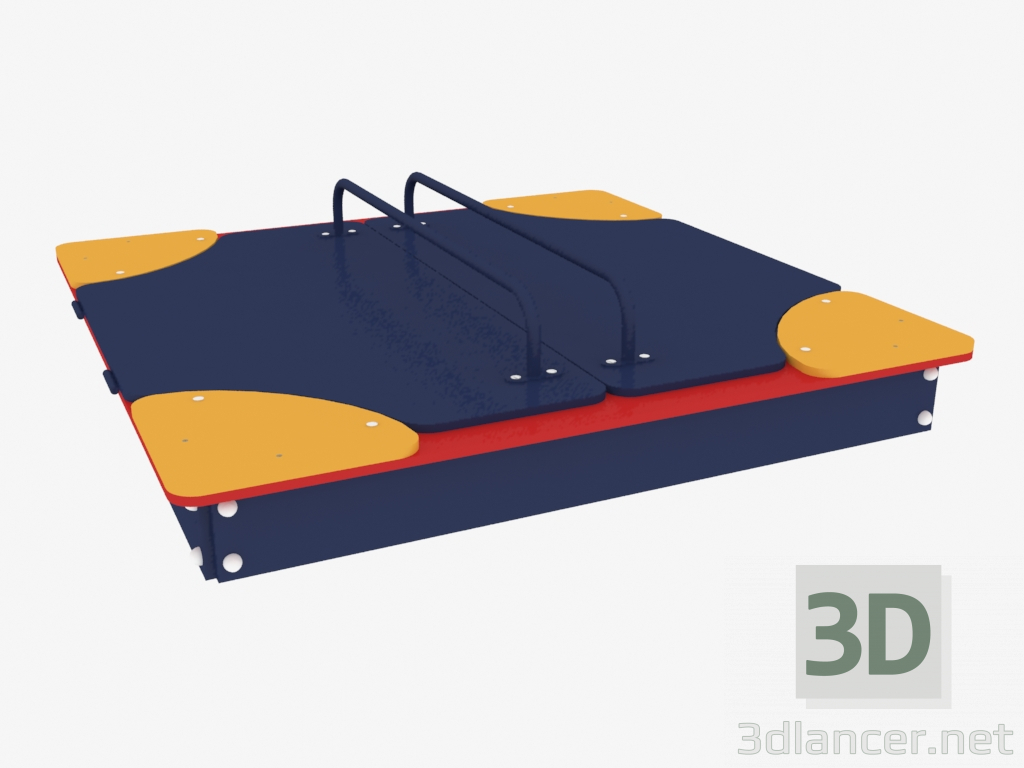 Modelo 3d Caixa de areia infantil para brincar 3,9 × 2 × 0,4 m (com tampa) (5303) - preview