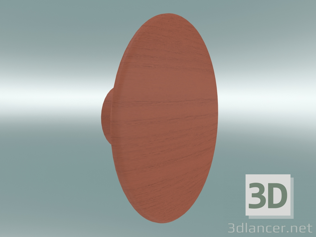 modello 3D Appendiabiti Dots Wood (Ø13 cm, Tangerine) - anteprima