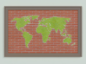 Aydınlatmalı panel şeklinde dünya haritası (2 tip)