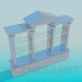 modèle 3D Porte avec étagères en verre - preview