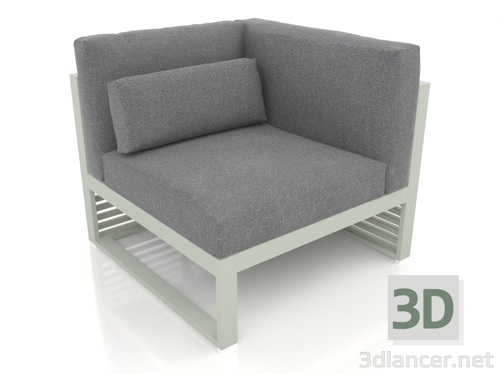 modello 3D Divano modulare, sezione 6 destra, schienale alto (Grigio cemento) - anteprima