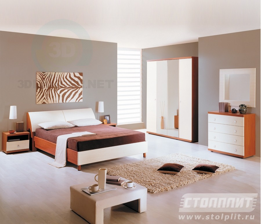 3D Modell Schlafzimmer Gretta - Vorschau