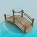 modèle 3D pont de jardin - preview